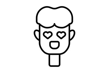 wilted guy line icon valentines day sign flat minimalist symbol art