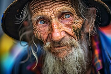 Weathered Elderly Gentleman: Close-up Portrait