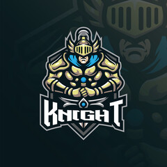 knight mascot logo design with modern illustration concept style for badge, emblem and t shirt printing. knight illustration for sport and esport team.