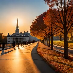 sunset in the city generated ai