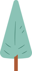 Tree Decorative Element Flat Style Cartoon Illustration.