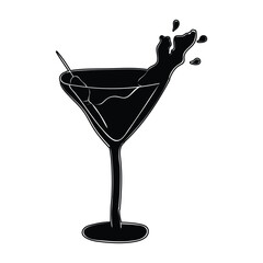 Cocktail glass icon.
Suitable for food and beverage icon, sign or symbol.