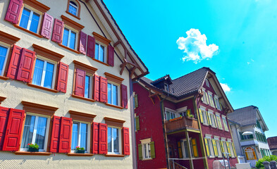 Fototapeta na wymiar Denkmalgeschützte Architektur in Appenzell (Schweiz)