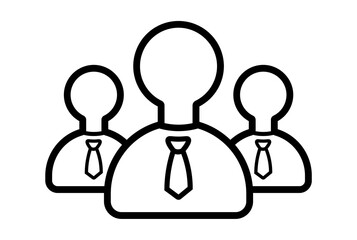 Business team flat icon seo web symbol shape app line sign art