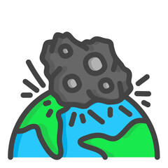 Earth hits an asteroid