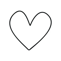 Hand drawn linear vector illustration of hearts