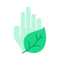 Hand Palm Nature Environment Isolated Icon Design