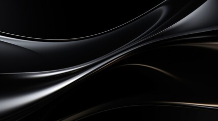 Abstract glossy black wave motion design background
