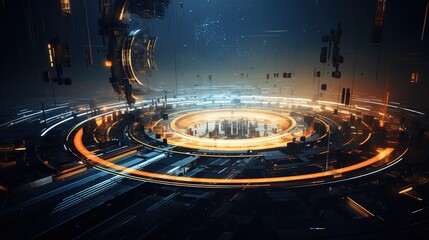Abstract Futuristic Technology Circles