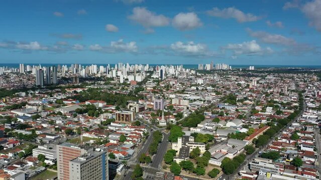 Lagoa Solon de Lucena no Centro de Jo&atilde;o Pessoa com Drone 4k - Paraiba - Nordeste - Brasil