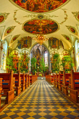 Obraz premium Innenansicht der Pfarrkirche St. Mauritius in Appenzell, Schweiz 