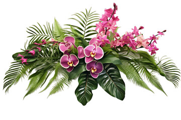 Tropical vibes plant bush floral arrangement with tropical leaves