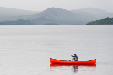 Kayak on peaceful calm water on Loch Lomond