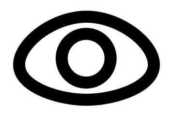 Eye line icon flat UI symbol black minimalistic sign app art - obrazy, fototapety, plakaty