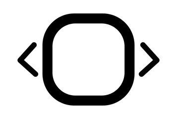 Field with arrows line icon flat UI symbol black minimalistic sign app art