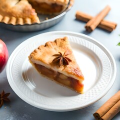 Apple pie on a neutral background created and generated by AI