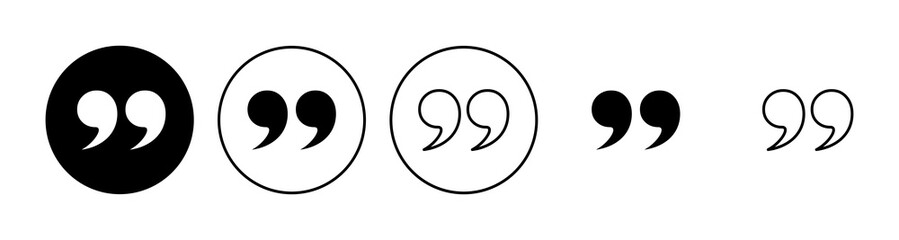 Quote icon set. Quotation mark symbol.