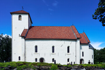 Fototapeta na wymiar Hoff Medieval Church, Toten, Norway.