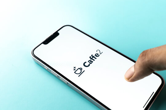 West Bangal, India - july 5, 2023 : Caffe logo on phone screen stock image.