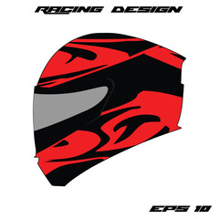 red racing helmet wrap sticker design and tril helmet