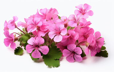 pink flowers isolated on white  AI Generative