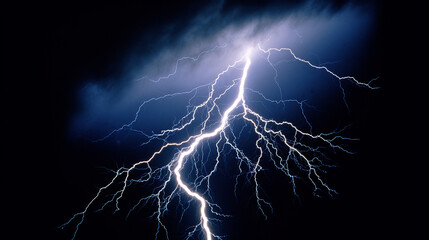 The dynamic and luminous nature of a lightning bolt. Generative AI