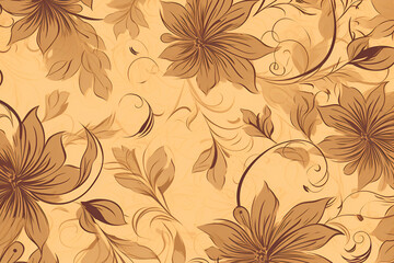 Floral pattern with decorative flowers and plants