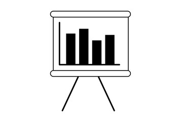 graph presentation flat icon business symbol art black outline sign artwork