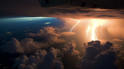 The dynamic and luminous nature of a lightning bolt. Generative AI