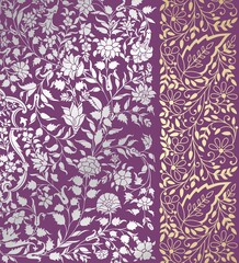 wedding card design, traditional paisley floral pattern , royal India	