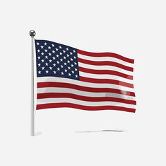 american flag vector flat minimalistic isolated illustration