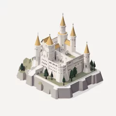 Fotobehang castle isometric vector flat minimalistic isolated illustration © Zaharia Levy
