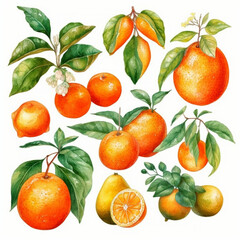oranges with white background