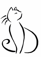 Cat Silhouette for inspiration for your T Shirt collections. You can embellish your T-Shirt Design with Rhinestones or Sequins. Cat Fashion VECTOR ILLUSTRATION can be used for posters, home decoration