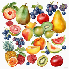 fruits with white background
