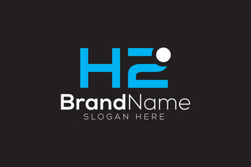 Hydrogen technology H2 logo design vector template