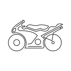 Motorbike abstract line silhouette, black flat icon, isolated vector illustration.