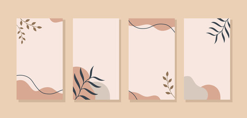 Illustration Vector Graphic of Aesthetic Wallpaper Templates. Simple and Modern Style with Copy Space for Text. Good for Wedding Invitation Backgrounds and Frames, Social Media Stories Wallpapers.