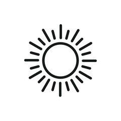 Sun vector icon. Trendy vector summer symbol for website design, web button, mobile app. Sun line icon for brightness, intensity settings icon vector