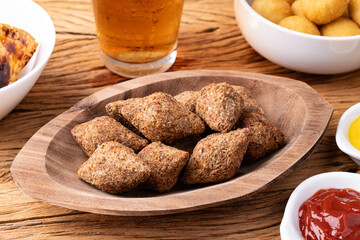 Traditional arabic fried tiny kibbeh. Typical brazilian snack