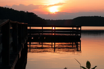 sunset on the lake