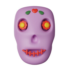 Day of the dead 3d icon illustration