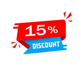 15% discount. Super sale mega offer Special Offer Promotion Announcement. Vector illustration.
