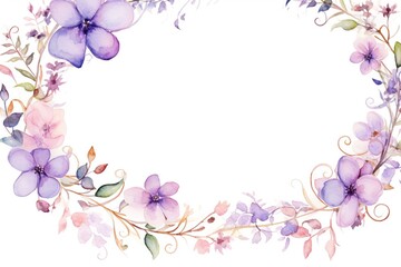 Fototapeta premium Vintage Luxury wedding invitation card template. template, Water Color Pastel Flower and bloom, Wedding decorative perfect rectangle frame border with gold line art, leaves branches, foliage. Elegant 