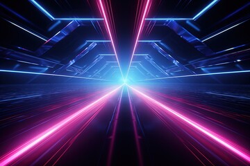 Fototapeta na wymiar abstract futuristic background with pink blue glowing neon moving high speed wave lines and bokeh lights. Data transfer concept Fantastic wallpaper,
