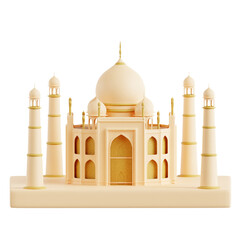 3D illustration of taj mahal india building