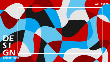 Design background poster abstract mosaic red and blue colors cover. Vector illustration. Simple and modern style.