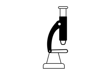 microscope flat outline icon science symbol art sign artwork