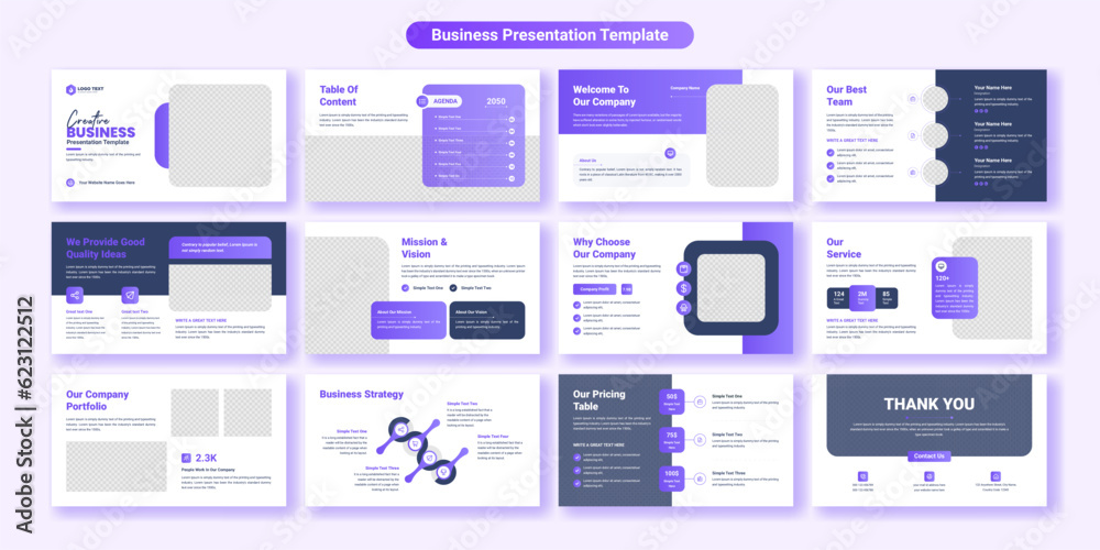 Wall mural creative business powerpoint presentation slides template design. use for modern keynote presentatio