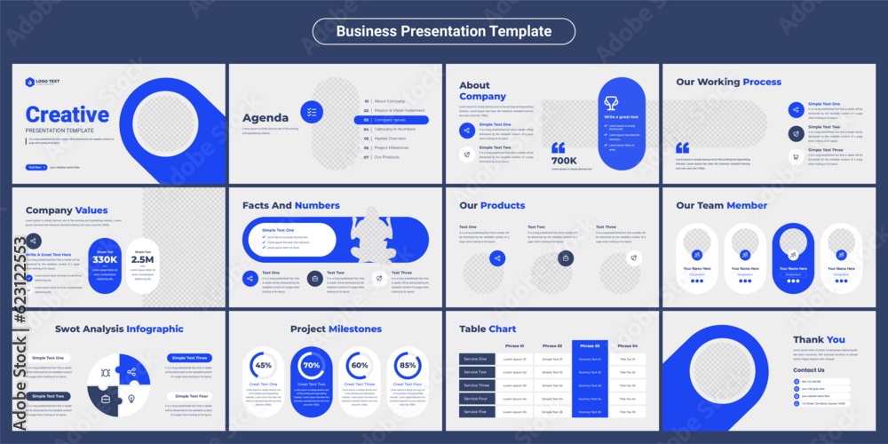Canvas Prints creative business powerpoint presentation slides template design. use for modern keynote presentatio